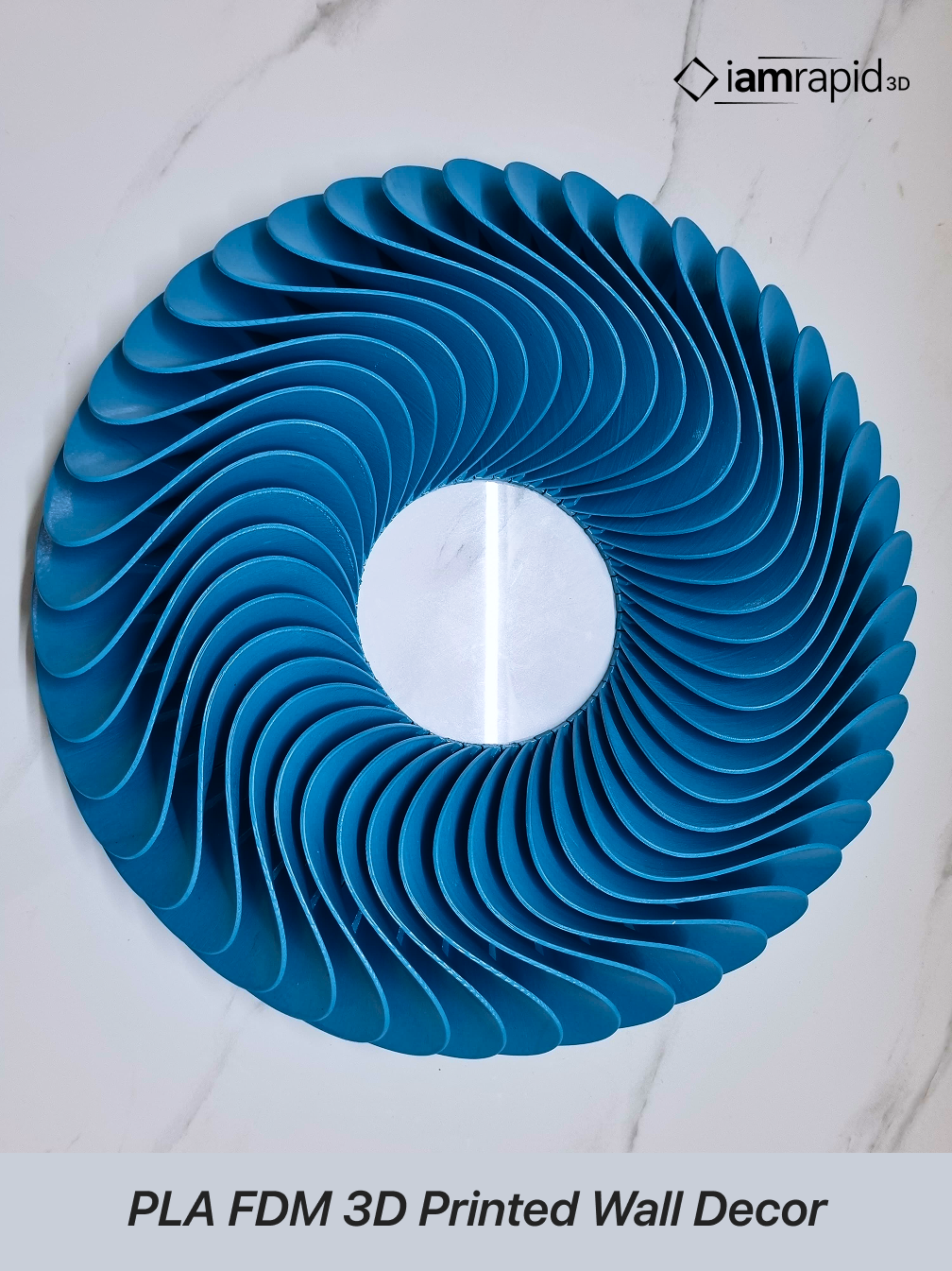 PLA FDM 3D printed wall decor art piece